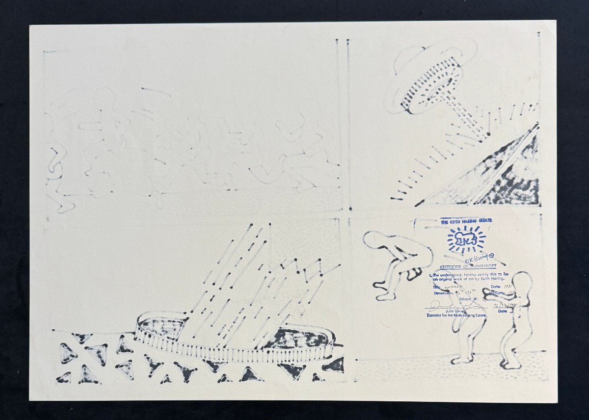 Keith Haring -  Large-scale Marker Drawing -  Certificate From The Haring Foundation-photo-2