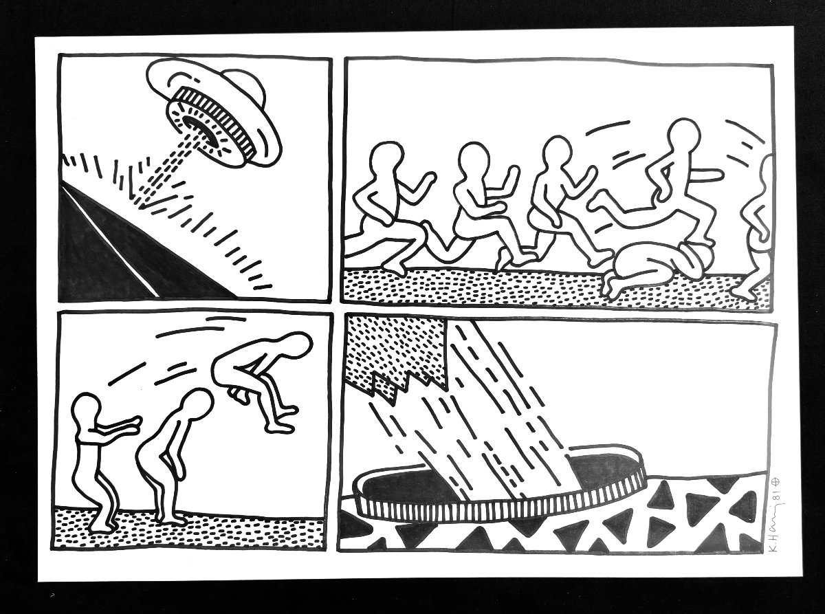 Keith Haring -  Large-scale Marker Drawing -  Certificate From The Haring Foundation