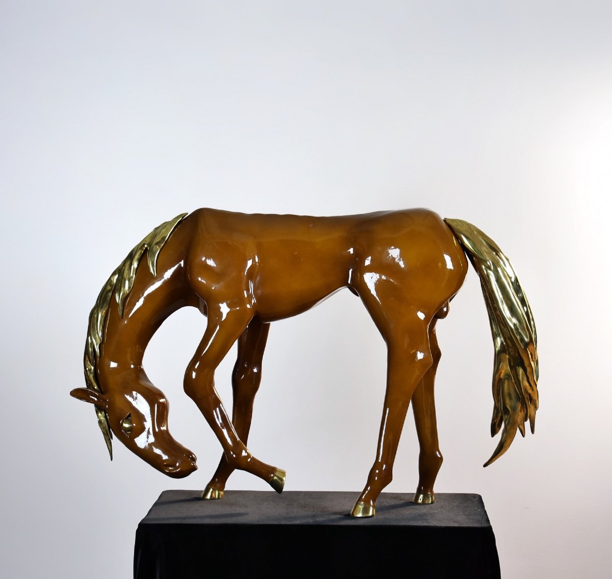 Jacques Duval Brasseur Grand Cheval  Tang Pièce Unique 1978 