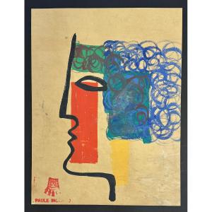 Paule et Max Ingrand - Dessin  préparatoire vers 1950