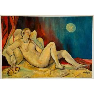 Jean-louis Dhuit, Known As Kesta – The Return, 2008 – Large Nude In Oil On Panel, 115 X 80 Cm