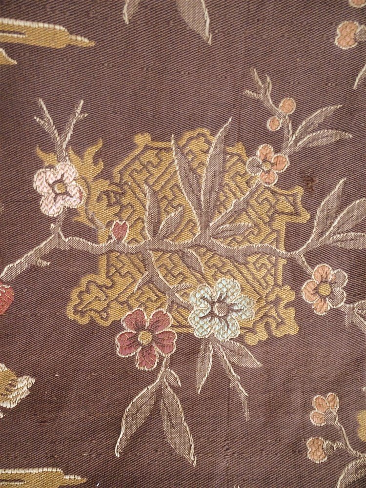 Old Hanging Or Door Tapestry Style Nineteenth Floral Decor-photo-3