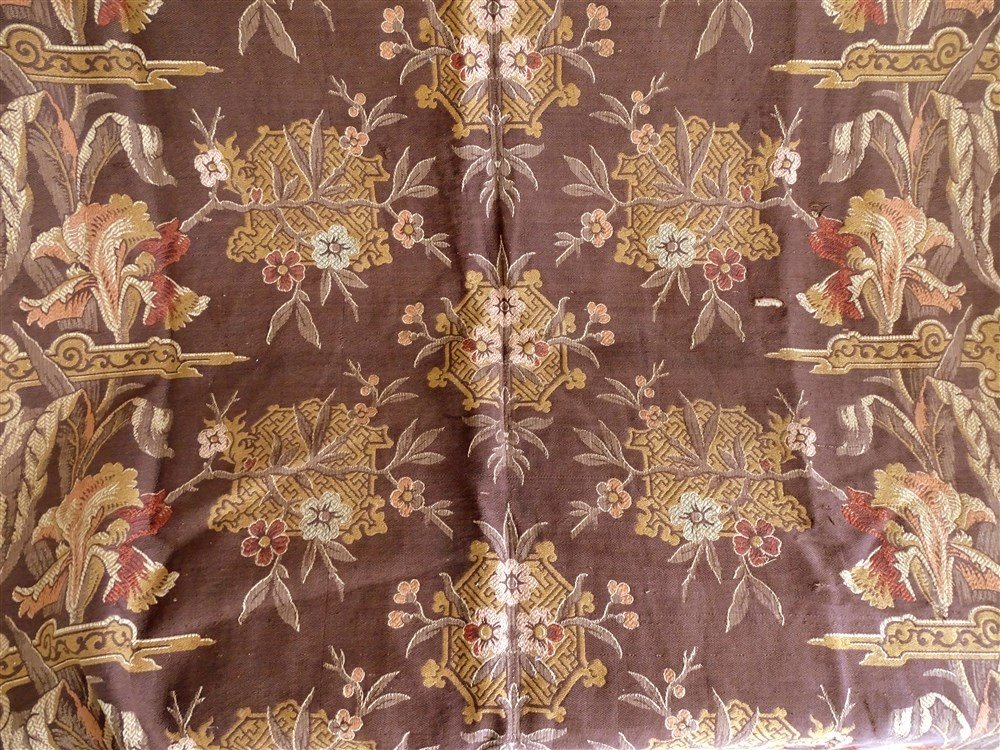 Old Hanging Or Door Tapestry Style Nineteenth Floral Decor-photo-7
