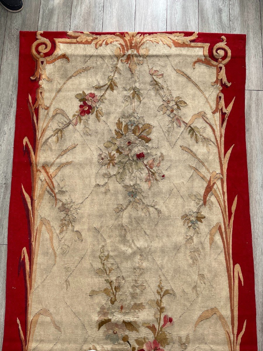 N° 2.  Tapisserie d'Aubusson d'Une Suite De 3 .... époque XIXème Décor Floral Arabesques-photo-1