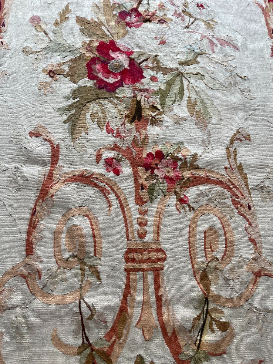 N° 2.  Tapisserie d'Aubusson d'Une Suite De 3 .... époque XIXème Décor Floral Arabesques-photo-3