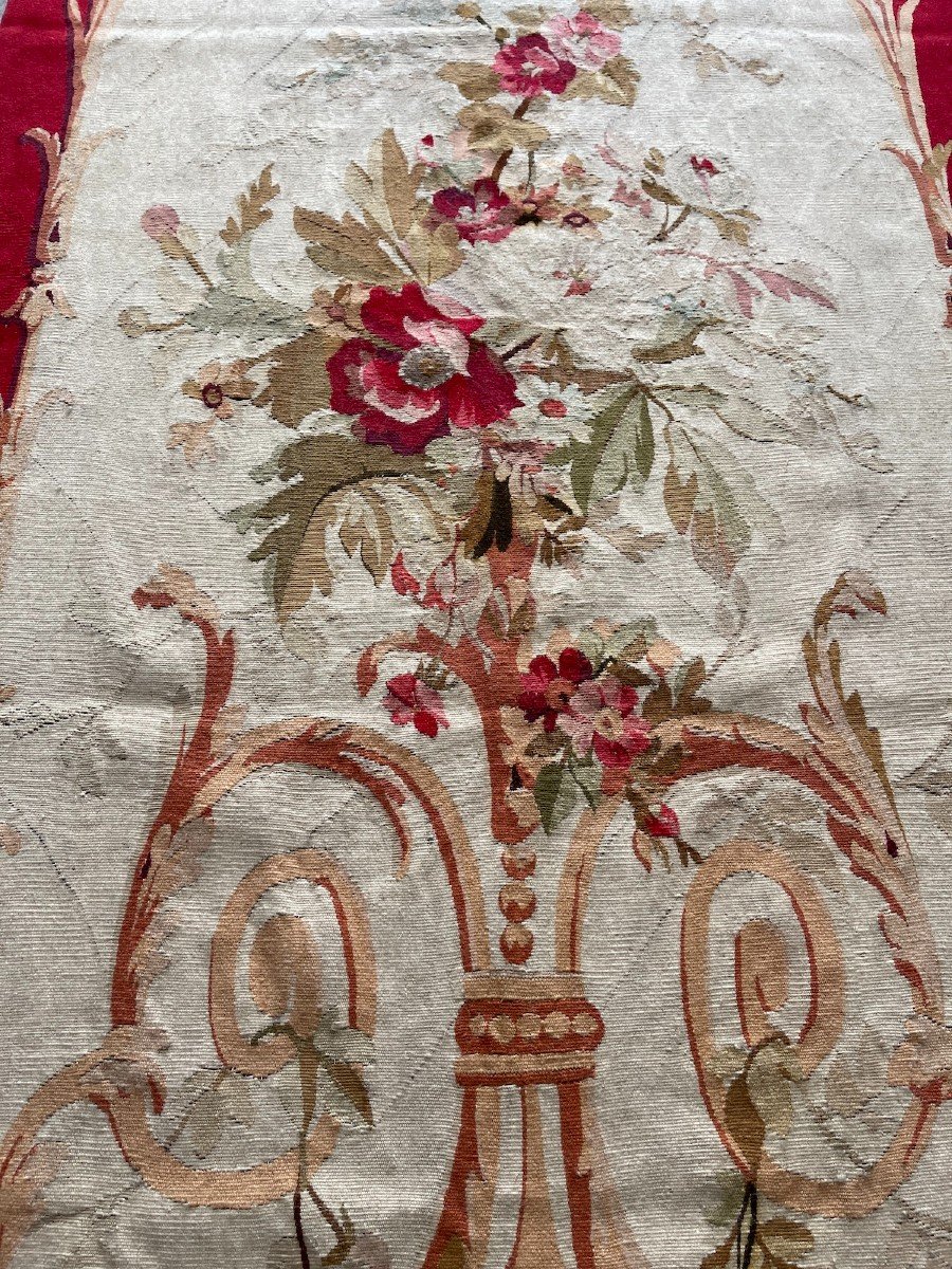 N° 2.  Tapisserie d'Aubusson d'Une Suite De 3 .... époque XIXème Décor Floral Arabesques-photo-8