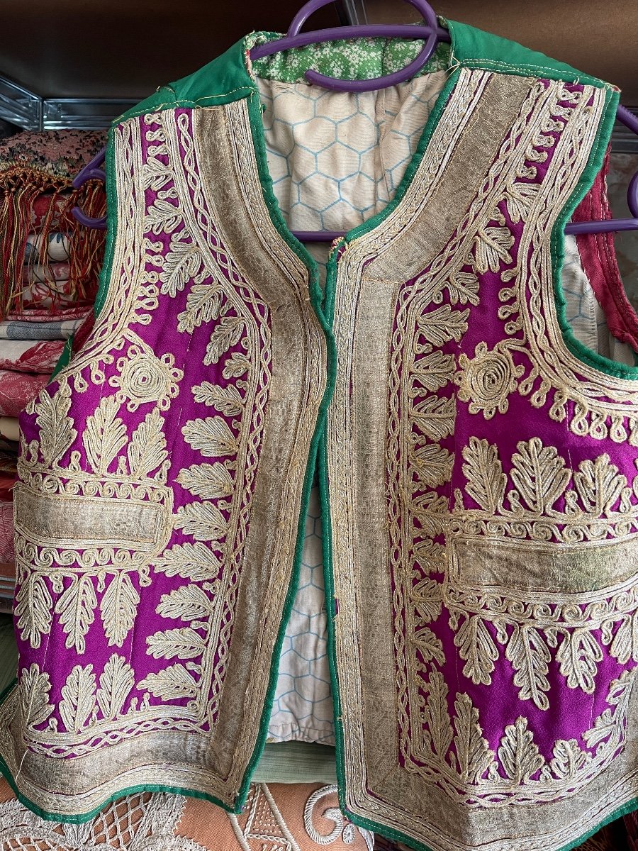 Magnifique Gilet Ottoman Ancien XIXème Broderies Métalliques 