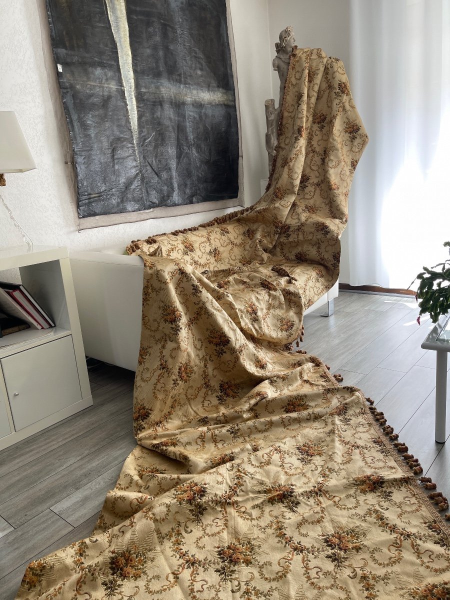 Pair Of Hangings Upholstery Fabric Floral Decor Trimmings-photo-3