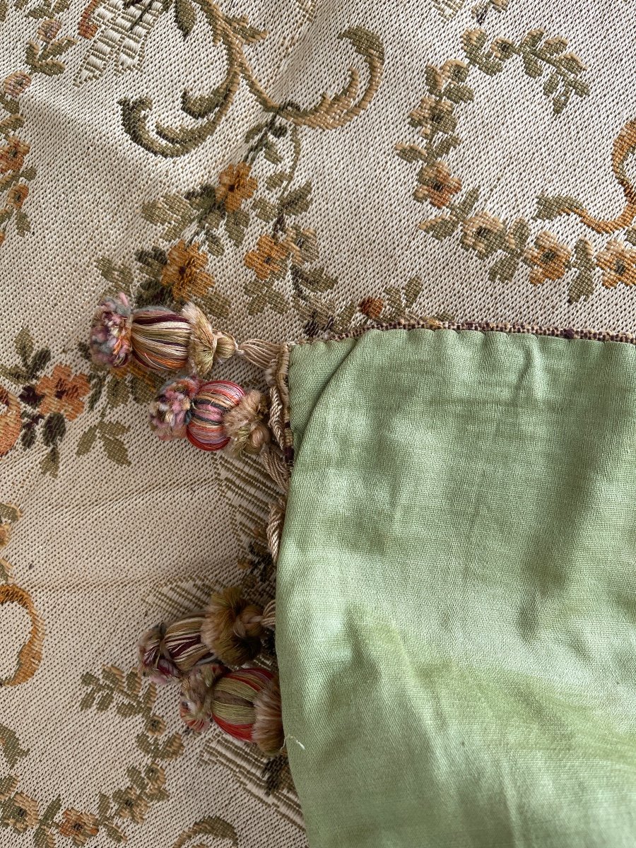 Pair Of Hangings Upholstery Fabric Floral Decor Trimmings-photo-1