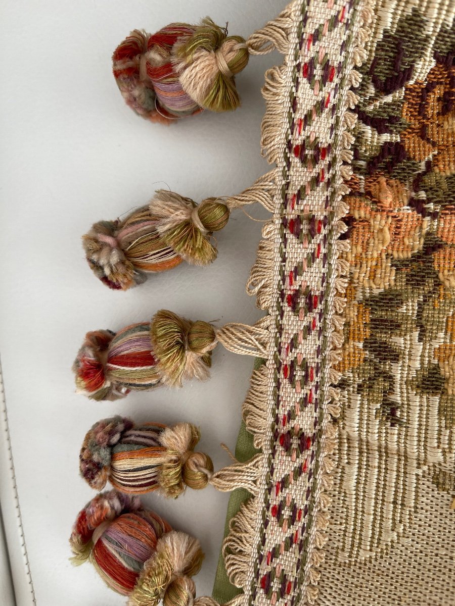 Pair Of Hangings Upholstery Fabric Floral Decor Trimmings-photo-3