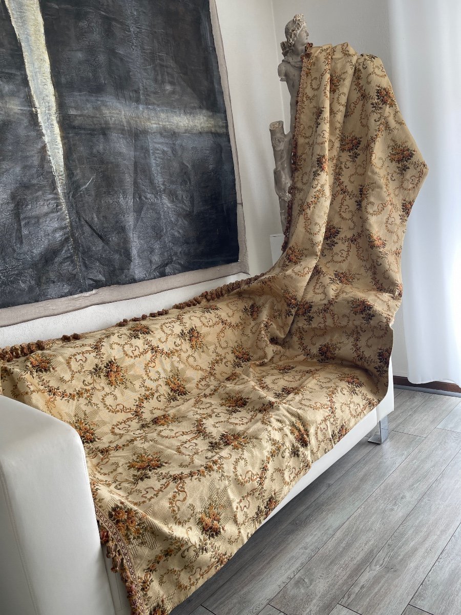 Pair Of Hangings Upholstery Fabric Floral Decor Trimmings-photo-8