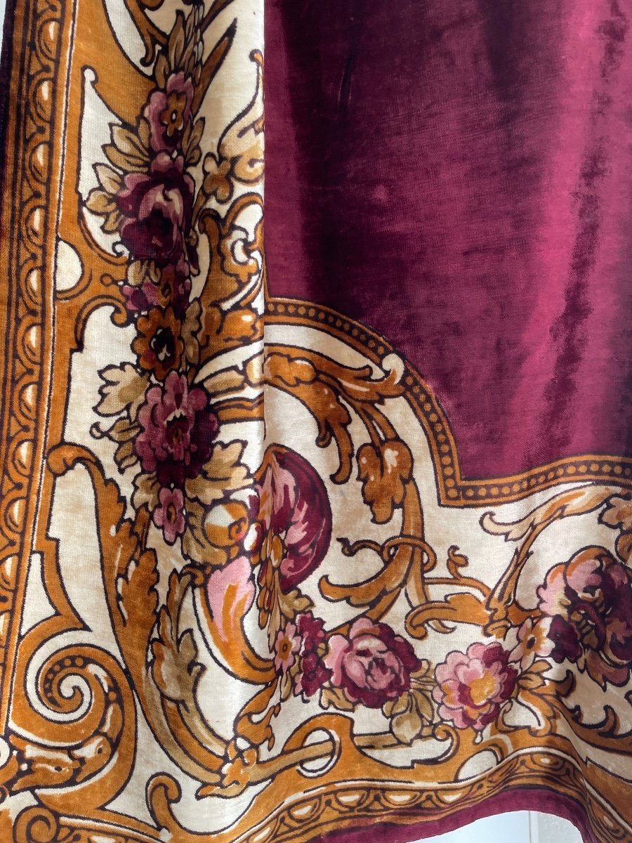 Tapis de Table Italien en Velours de Soie - Large Décor Floral-photo-2