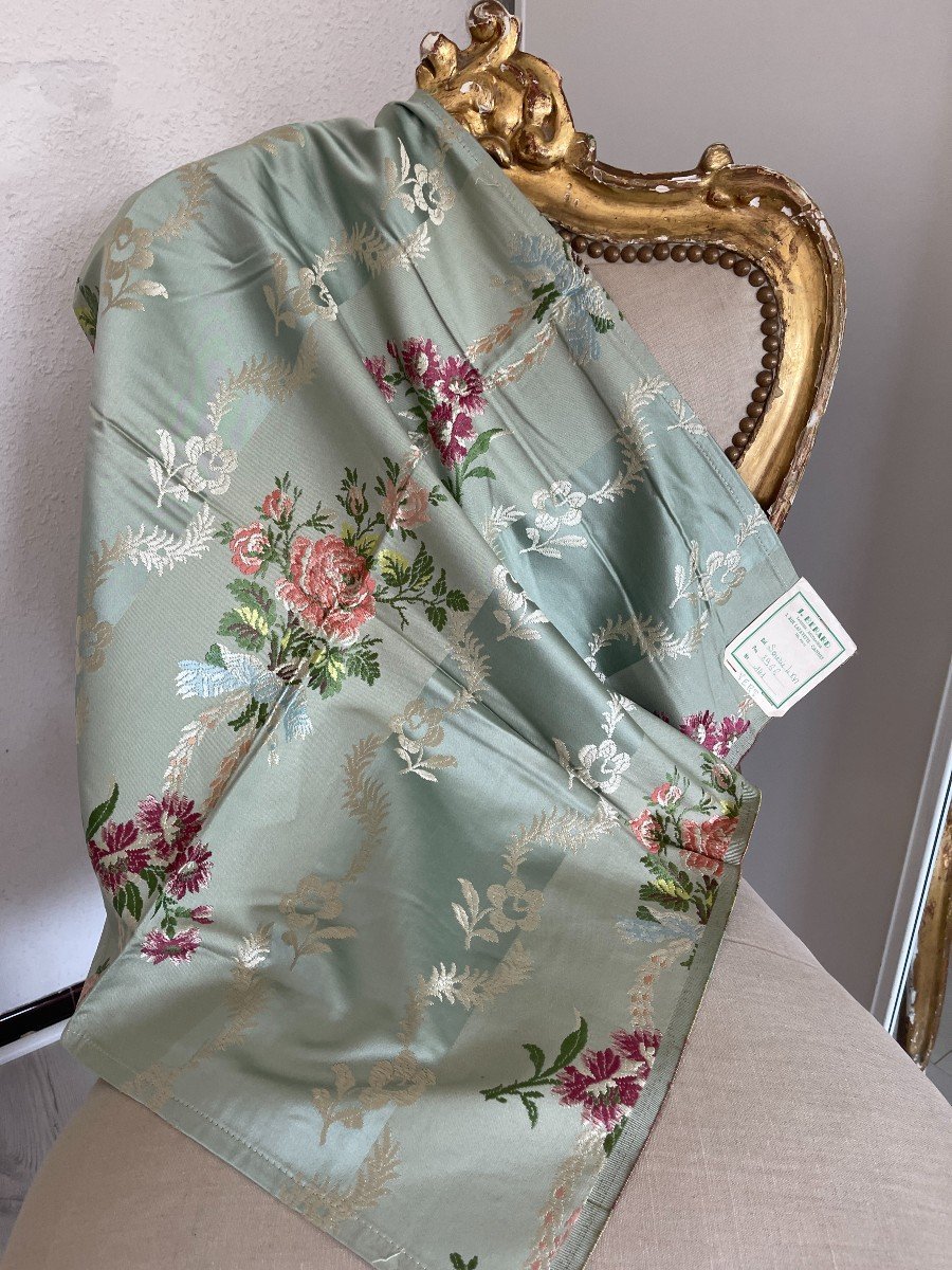 Vintage Silk Fabric Piece Louis XVI Decor