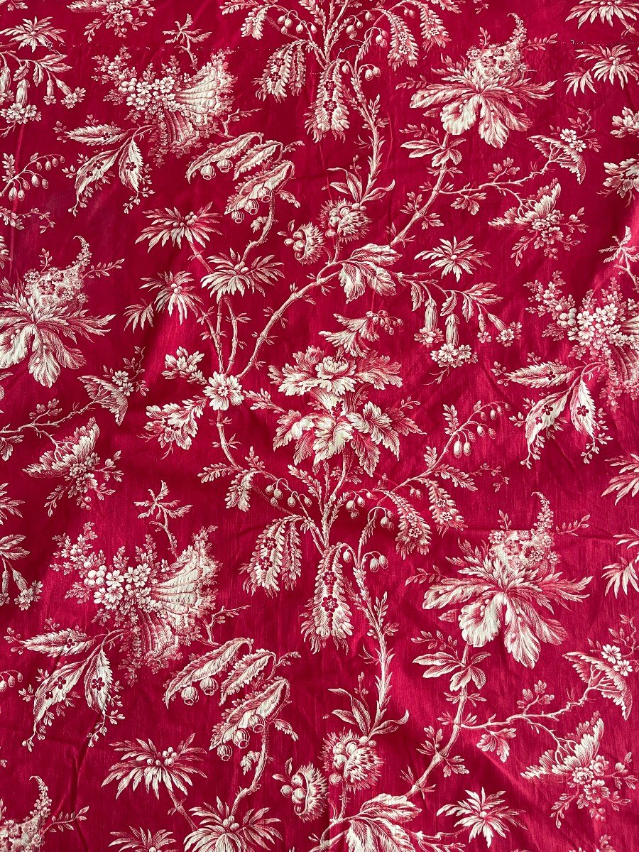 Fragment d'étoffe XIXème  Merveilleux Rouge -photo-2