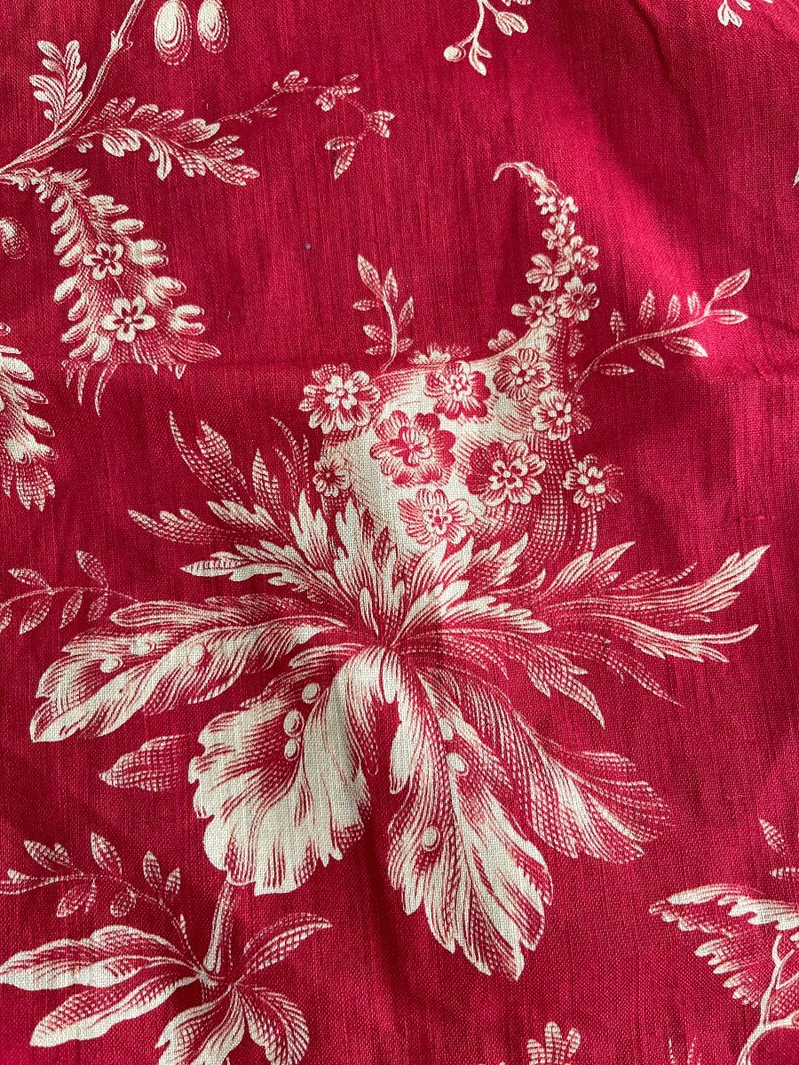 Fragment d'étoffe XIXème  Merveilleux Rouge -photo-3