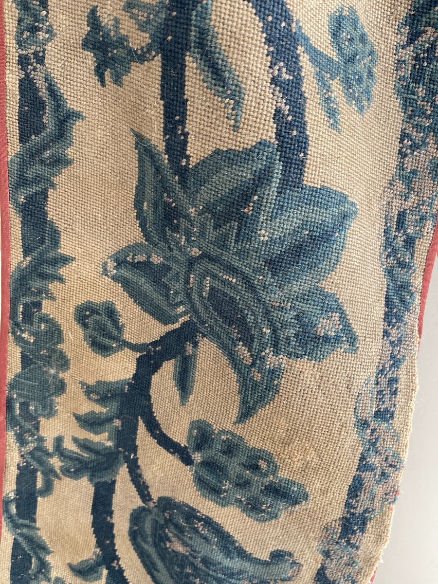 Tapestry Headband In Petit Point Baroque Decor And Indigo Color-photo-3