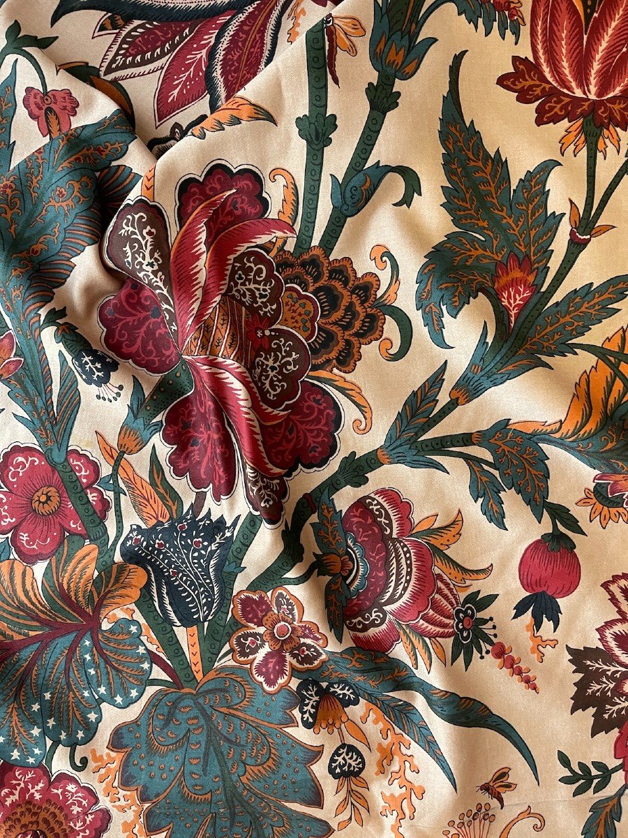 Métrage De Tissu Imprimé Au Décor d'Indienne pour rideau ou tenture-photo-2