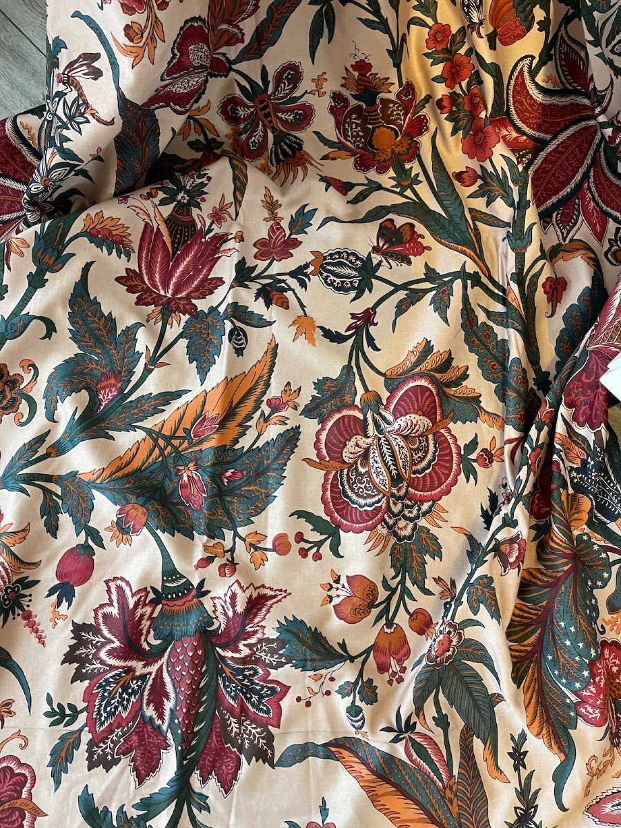 Métrage De Tissu Imprimé Au Décor d'Indienne pour rideau ou tenture-photo-1