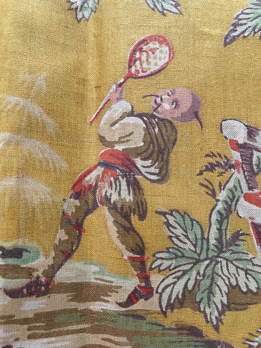 Fragment Of Glazed Fabric, Early 19th Century, Chinese Decoration-photo-4