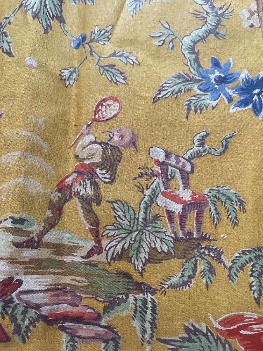 Fragment Of Glazed Fabric, Early 19th Century, Chinese Decoration-photo-7