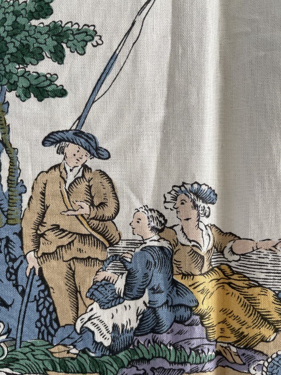 Métrage , Panneau Décoratif Vintage – "les Pêcheurs" Par Nicholas Herbert pour rideau tenture-photo-4