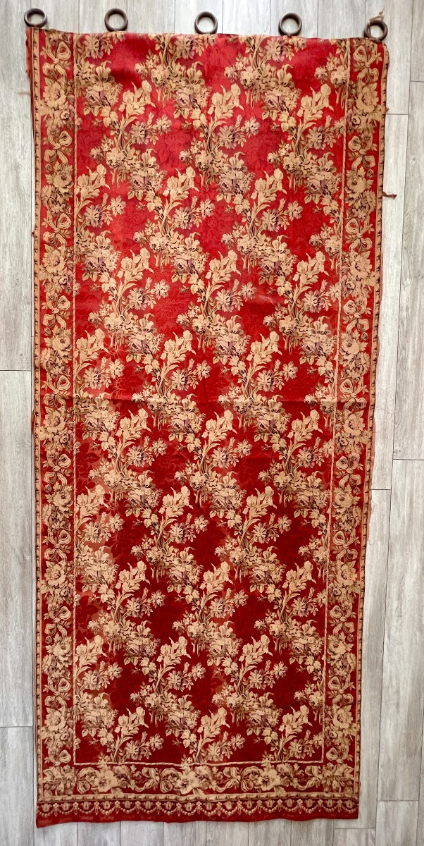 19th Century Tapestry Decorated With Irises And Dahlias-photo-7