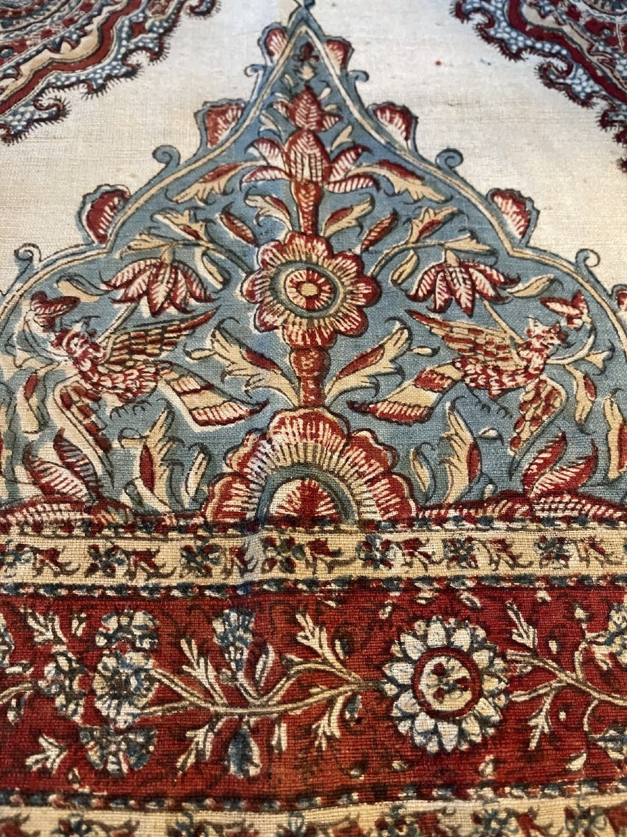 Antique Kalamkari – Late 19th / Early 20th Century – Antique Curtain, Hanging, Decorative Panel-photo-6