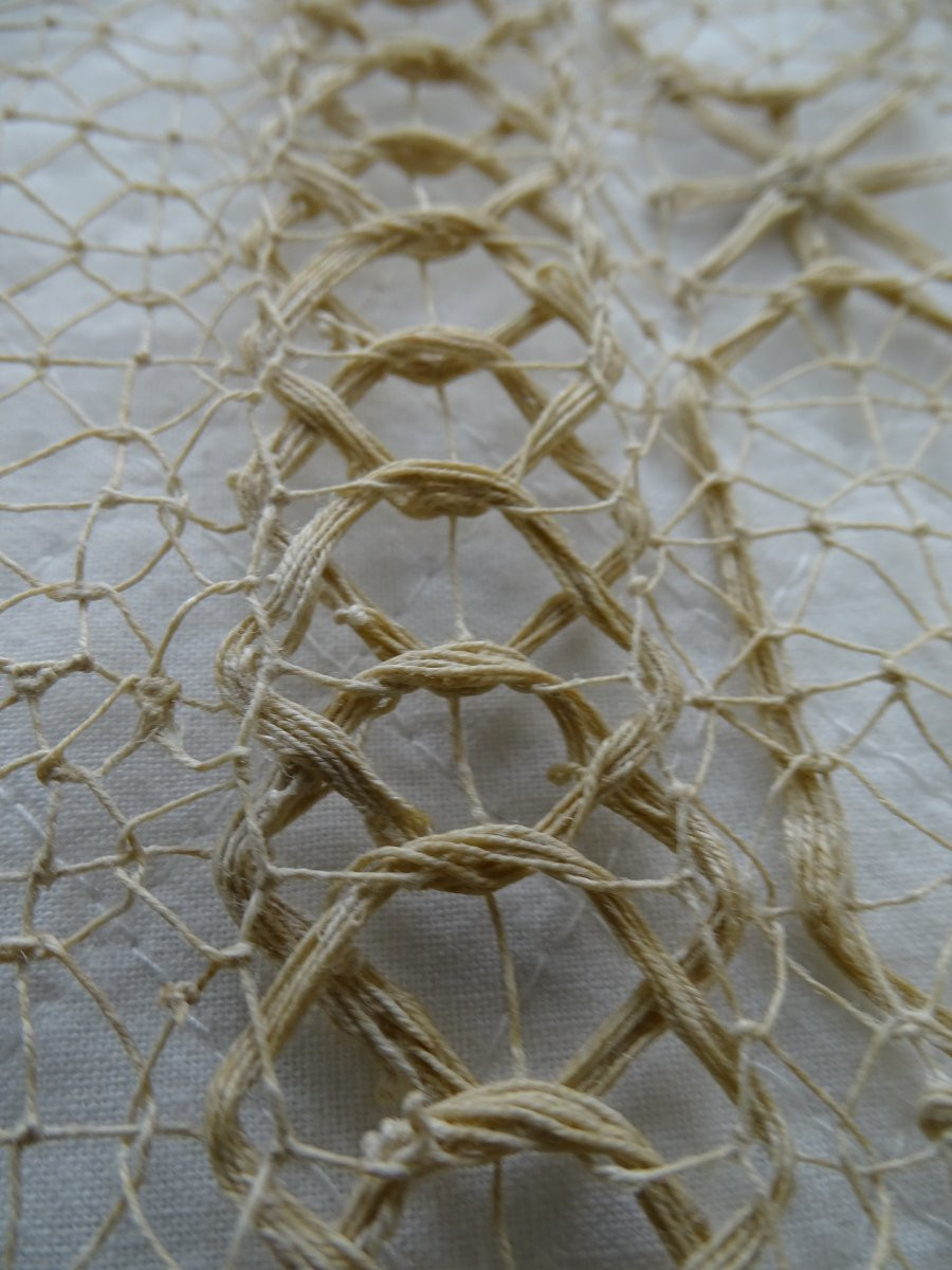  Antique Lace Bedspread Or Tablecloth – Needlework And Crochet – Starched Linen-photo-3