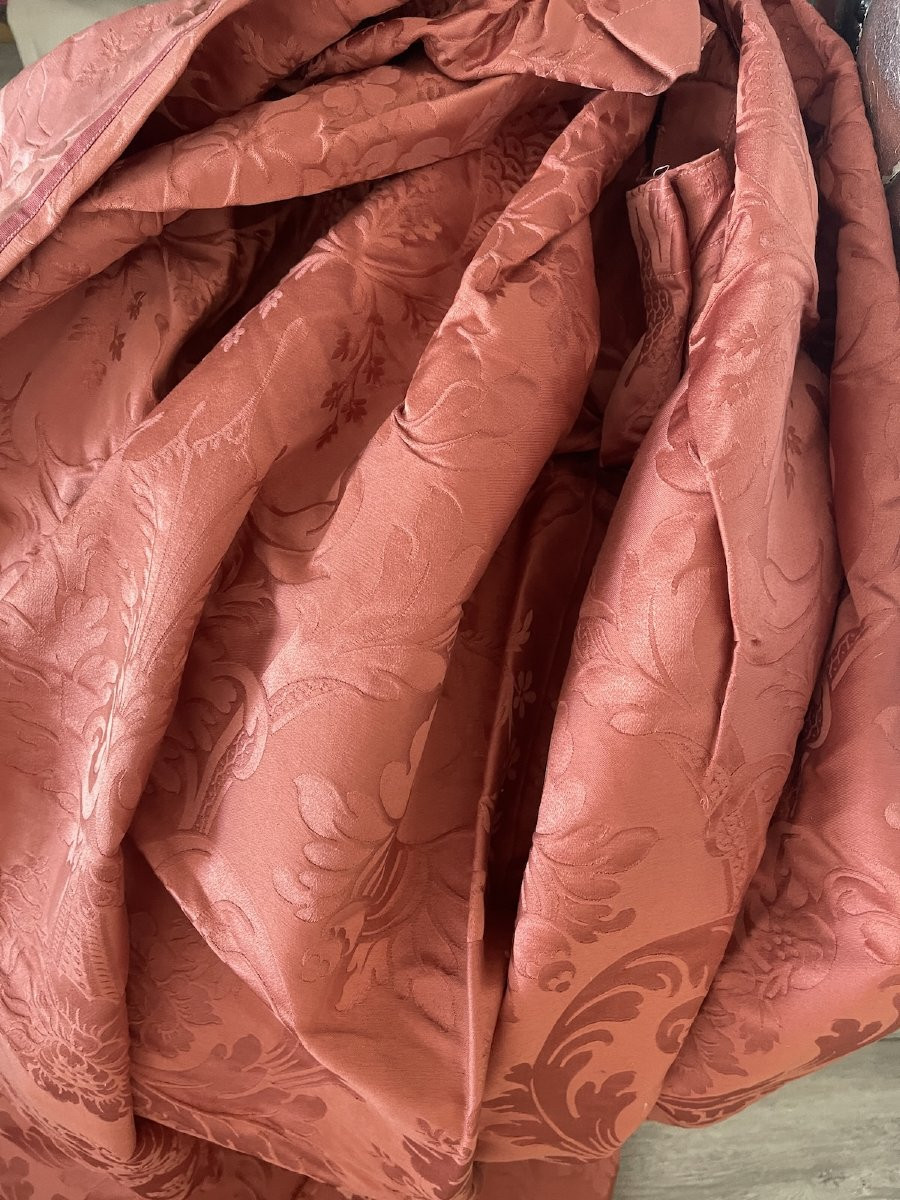 Dessus de lit ou métrage de tissu  damas ancien -photo-3
