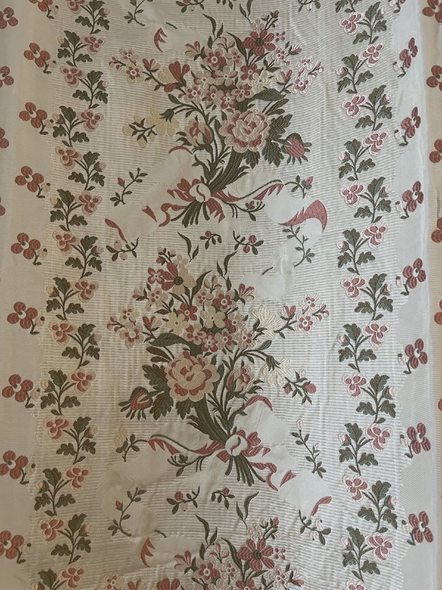 Vintage Jacquard Silk Footage – Romantic Floral Decor-photo-1