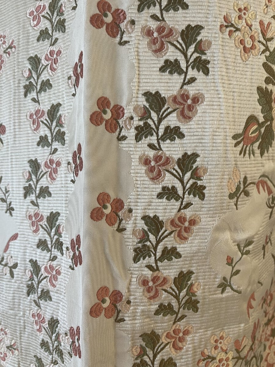 Vintage Jacquard Silk Footage – Romantic Floral Decor-photo-3