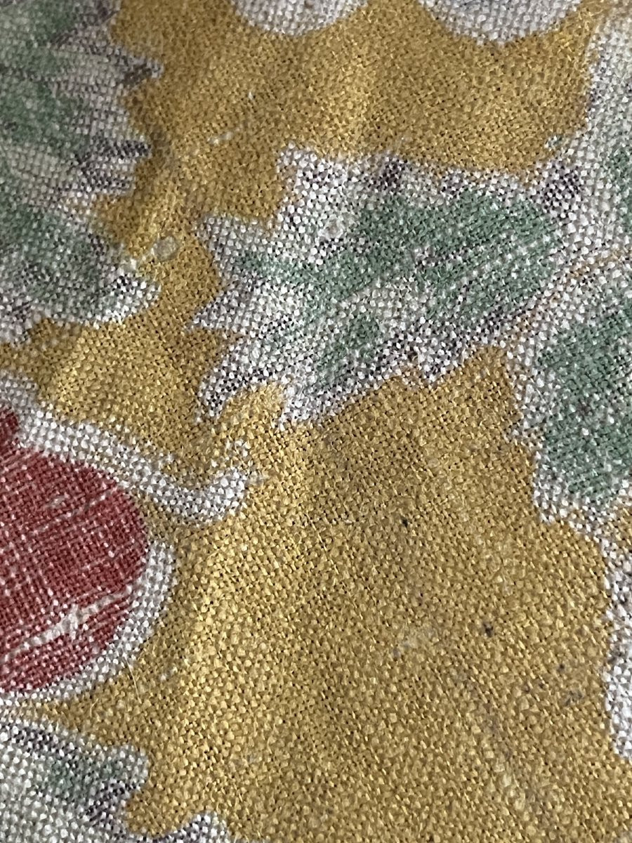 N ° 1....   Fragment De Tissu Glacé époque Début XIXème Décor Au Chinois-photo-2