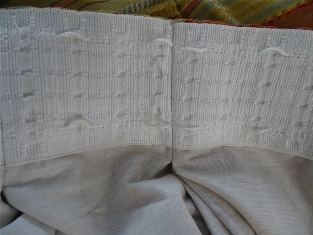 Paire de  rideaux en soie à motifs de rayures -photo-6