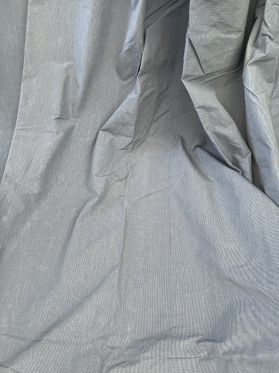 336 cm x 183 cm. Paire de Rideaux Vintage Bleu Grisé – Doublés -photo-3