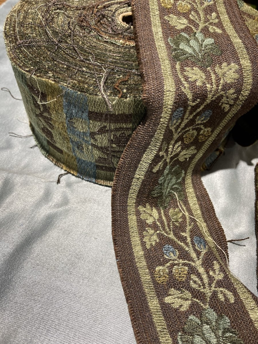 Sold By 2 Meters. Antique Floral Tapestry Border. Width 10 Cm. -photo-2