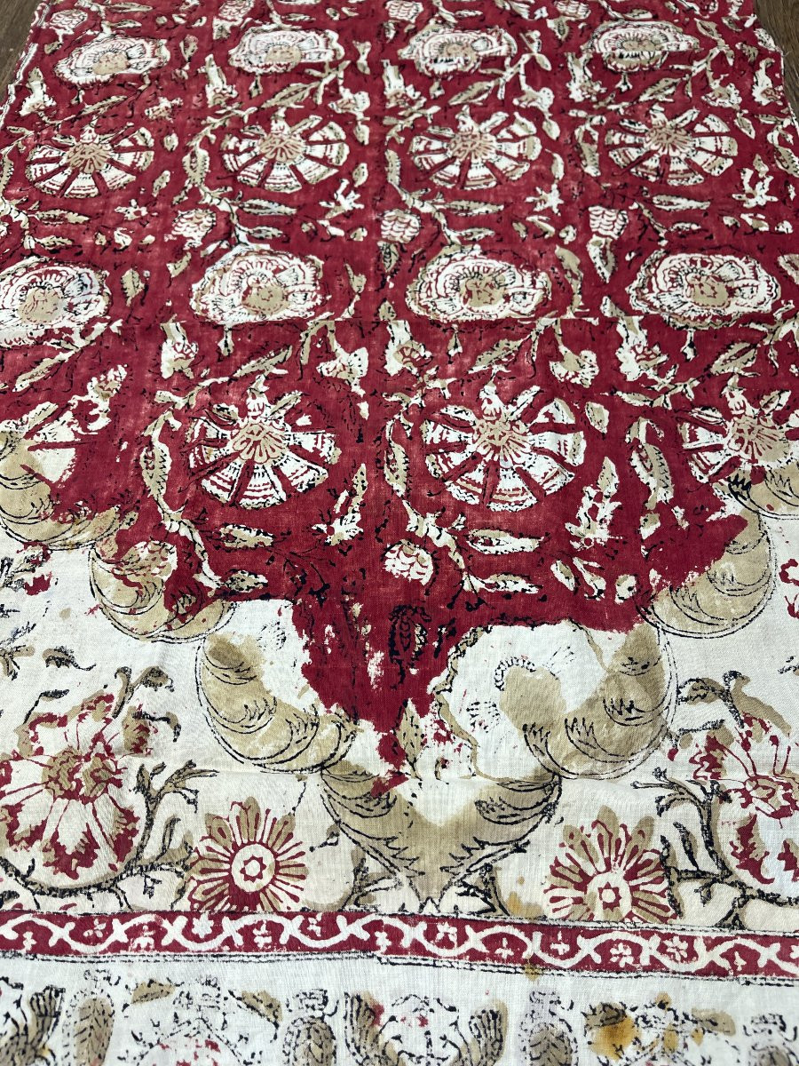 Fragment de tissu époque XIXème indienne-photo-3