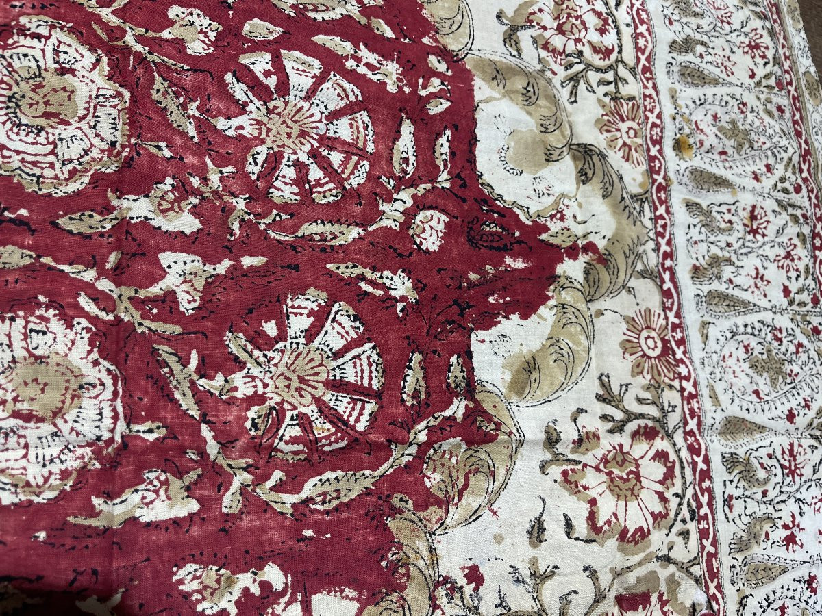 Fragment de tissu époque XIXème indienne-photo-2