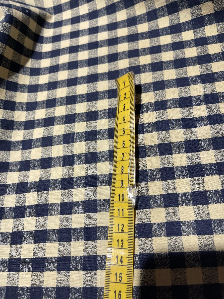 Etoffe à carreaux bleu marine et beige , élégance champêtre-photo-3