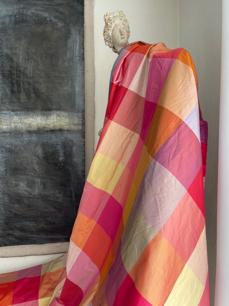 Paire de Rideaux en Soie aux Couleurs Acidulées-photo-2