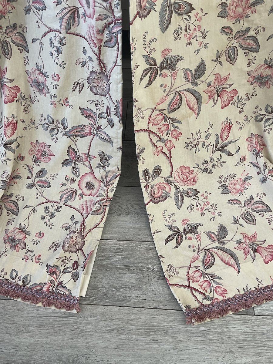 Paire de Rideaux Imprimés – Indienne aux Teintes Pastel-photo-2