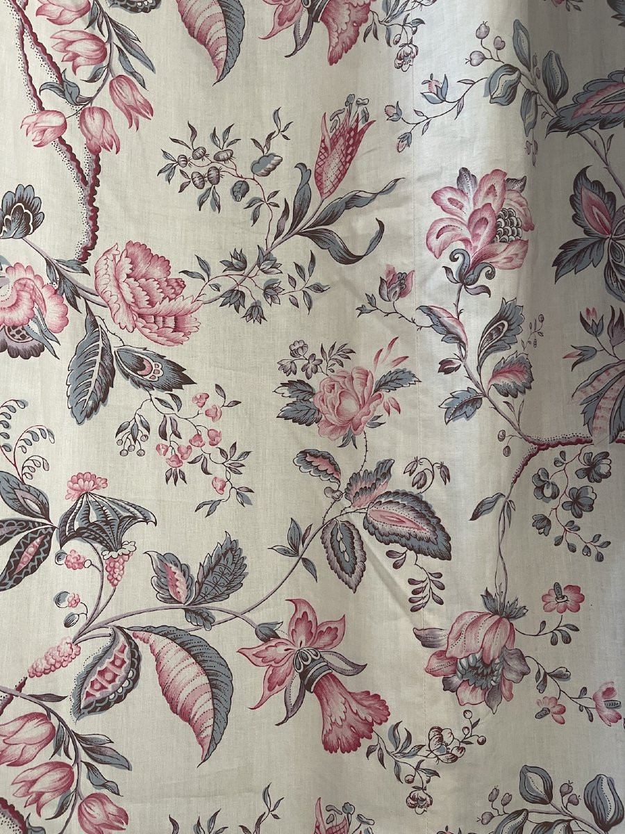 Paire de Rideaux Imprimés – Indienne aux Teintes Pastel-photo-4