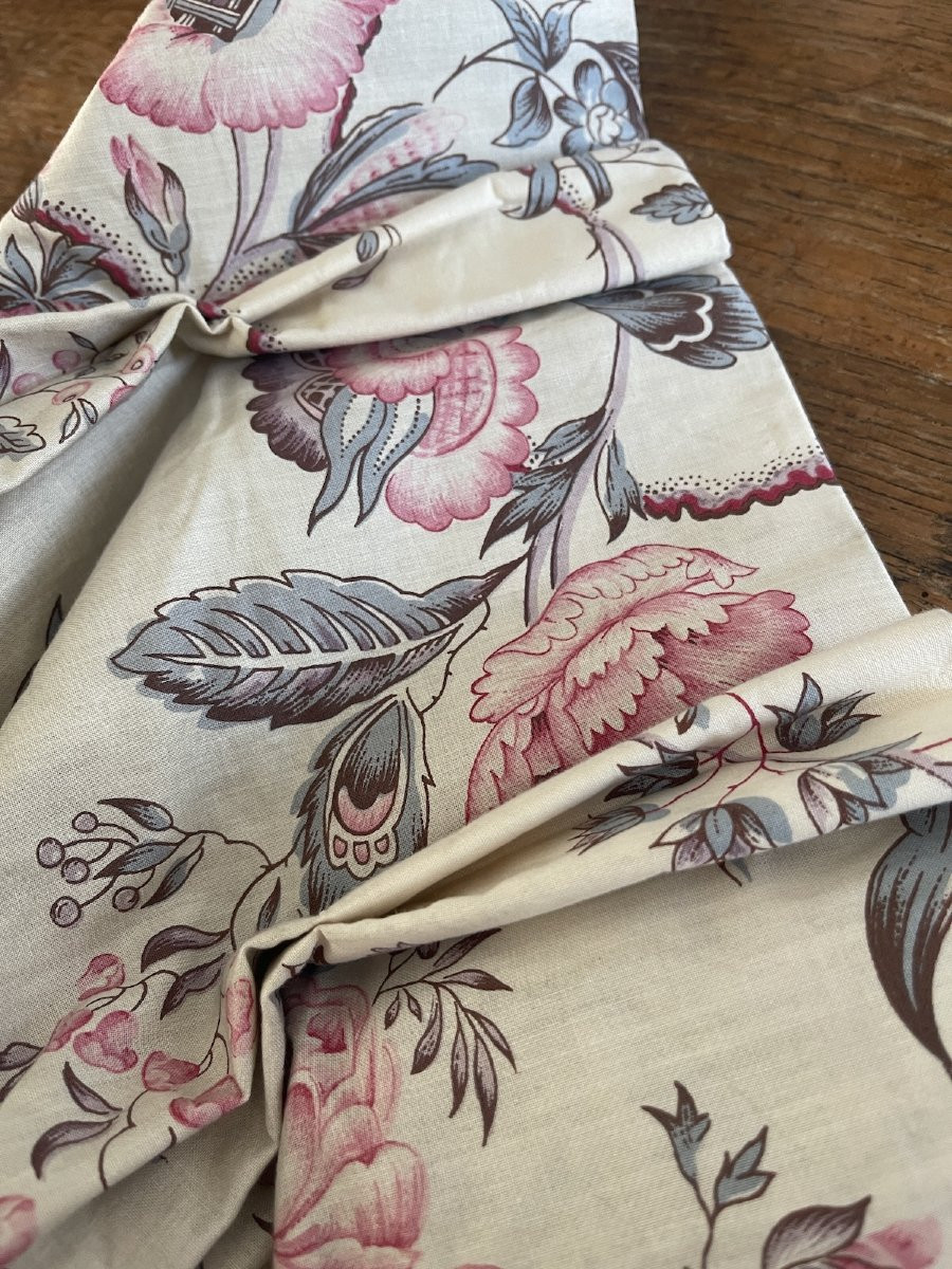 Paire de Rideaux Imprimés – Indienne aux Teintes Pastel-photo-3