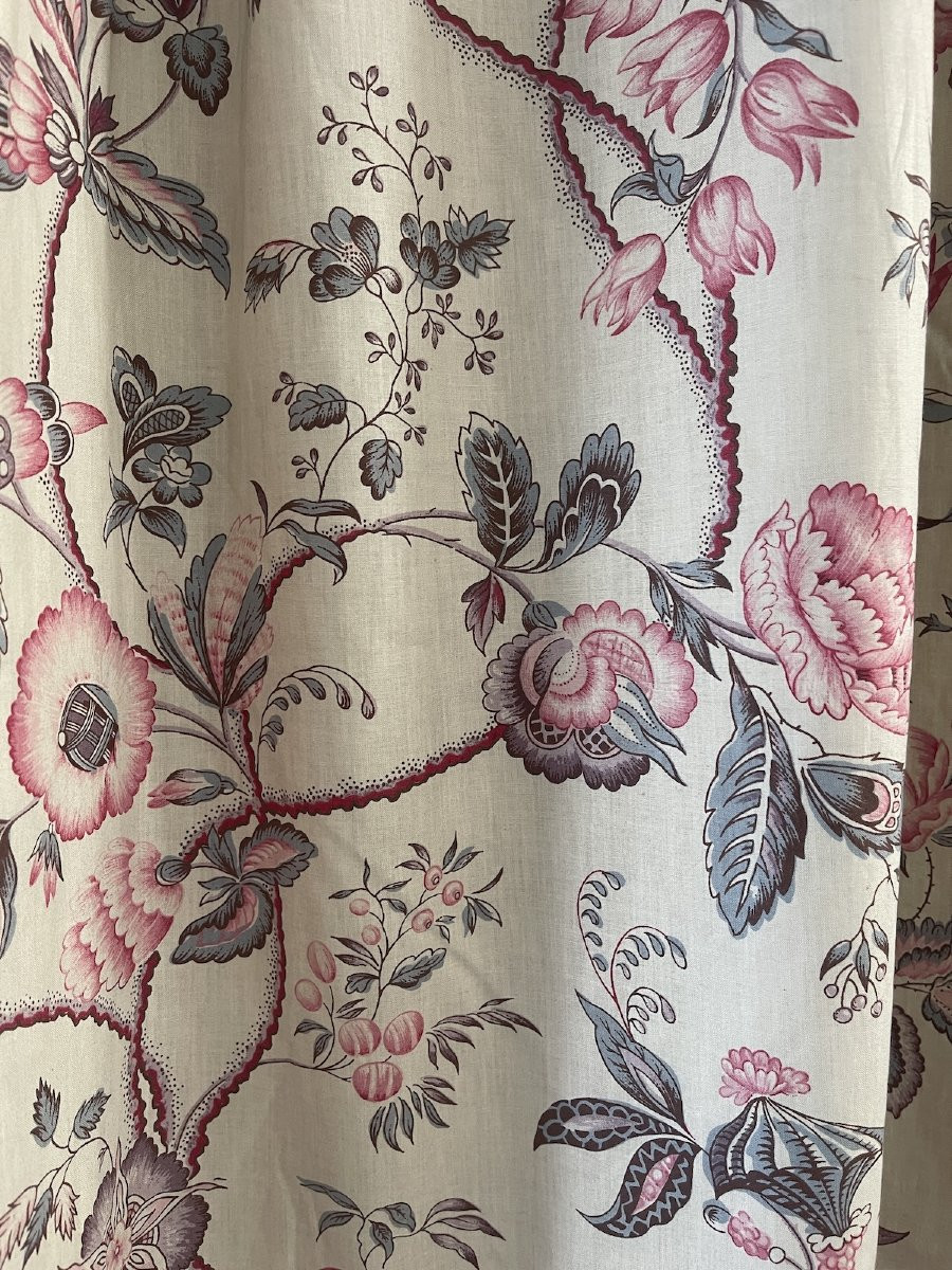 Paire de Rideaux Imprimés – Indienne aux Teintes Pastel-photo-6