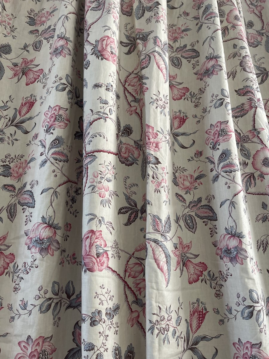 Paire de Rideaux Imprimés – Indienne aux Teintes Pastel-photo-7