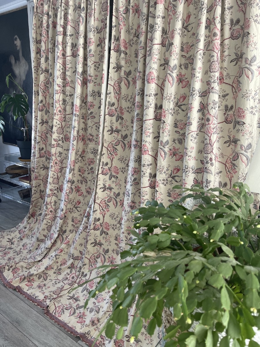 Paire de Rideaux Imprimés – Indienne aux Teintes Pastel