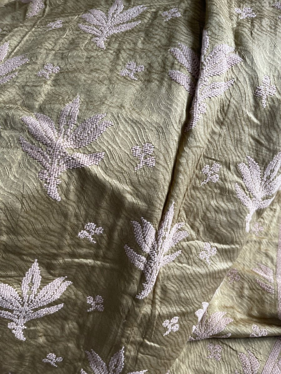 Silk And Linen Door Or Panel – 19th Century-photo-3