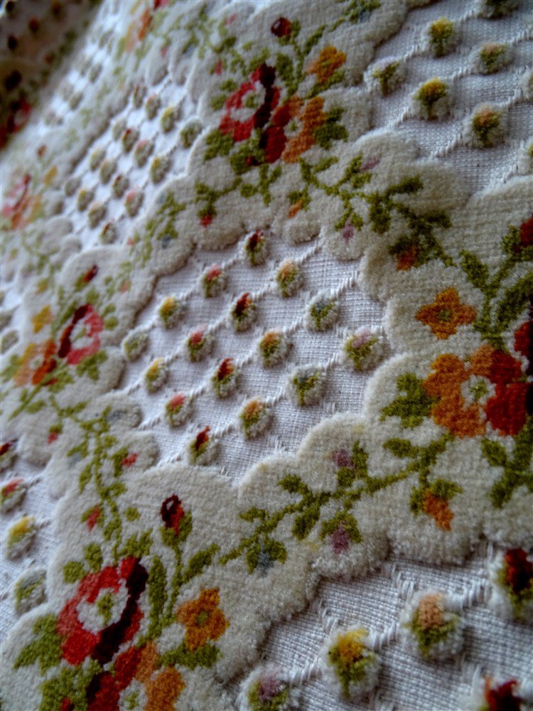 19th Century Carved Velvet Tablecloth, Louis XVI Style Marie Antoinette-photo-6