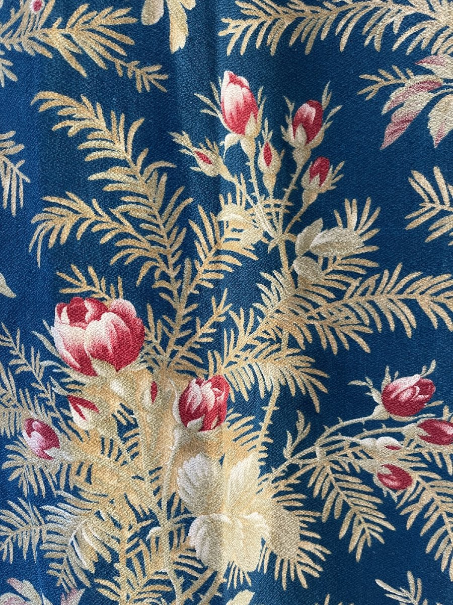 Première Paire de rideaux bleus de France roses et fleurs printanières-photo-2