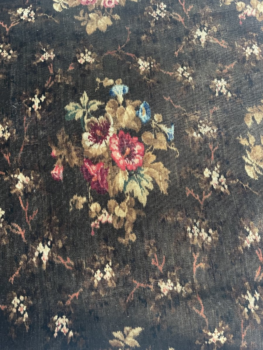 French Antique  Printed Velvet  19th Century-photo-1