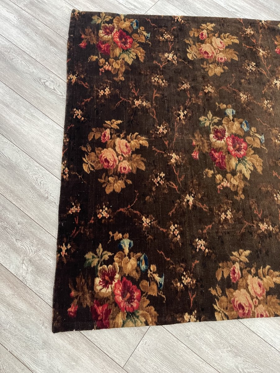 French Antique  Printed Velvet  19th Century-photo-2